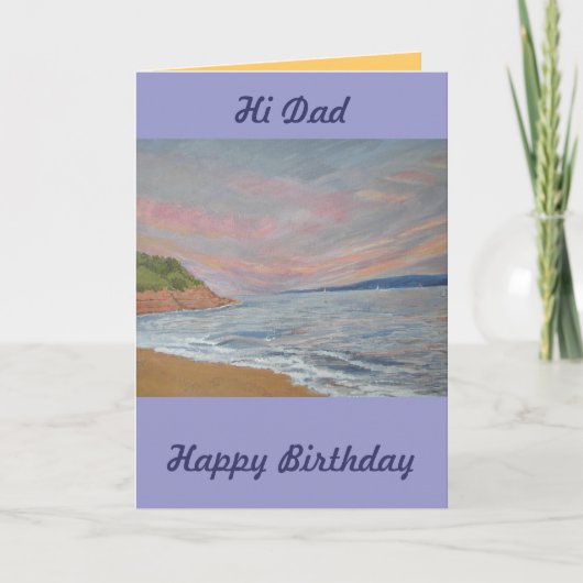 Dad's Birthday Orcombe Point Exmouth Devon Verenig Kaart (Voorkant)