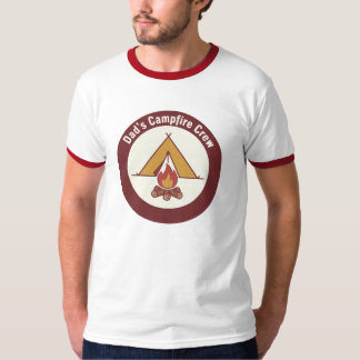 Dad's Campfire Crew Tent Badge Father's Day T-shirt