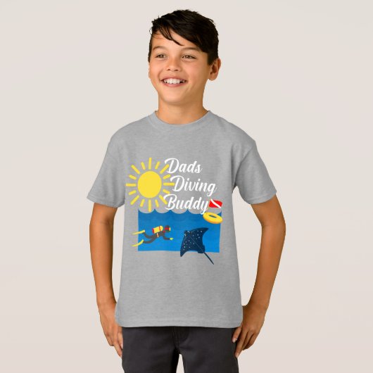 Dads Dads Diving Buddy Design - Kinderen Basic T-S T-shirt (Voorkant volledig)