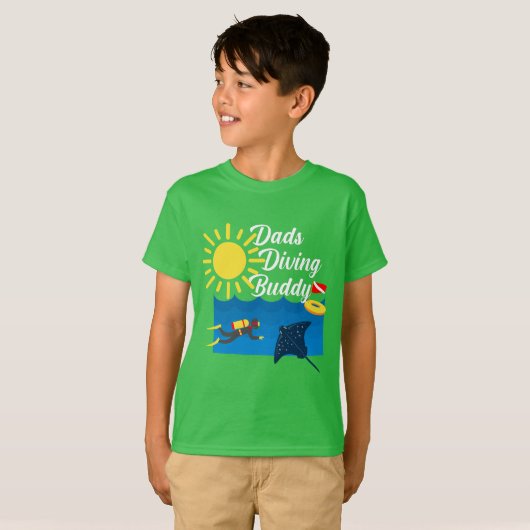 Dads Dads Diving Buddy Design - Kinderen Basic T-S T-shirt (Voorkant volledig)