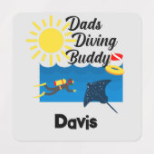 Dads Dads Dving Buddy Design - Small Square Clothi Labels (Design 1)