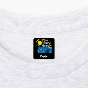 Dads Dads Dving Buddy Design - Small Square Clothi Labels