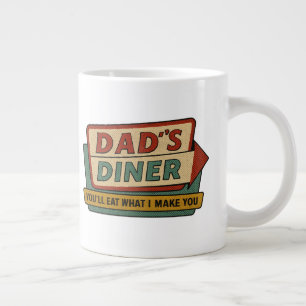 Dad's Diner Retro Bord – Ben-Day 1950s Pop Art Extra Grote Beker