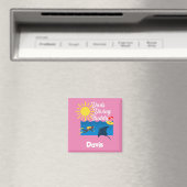 Dads Diving Buddy Design - Magnet Carré (In Situ (Lave-vaisselle))