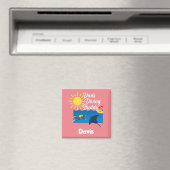 Dads Diving Buddy Design - Magnet Carré (In Situ (Lave-vaisselle))