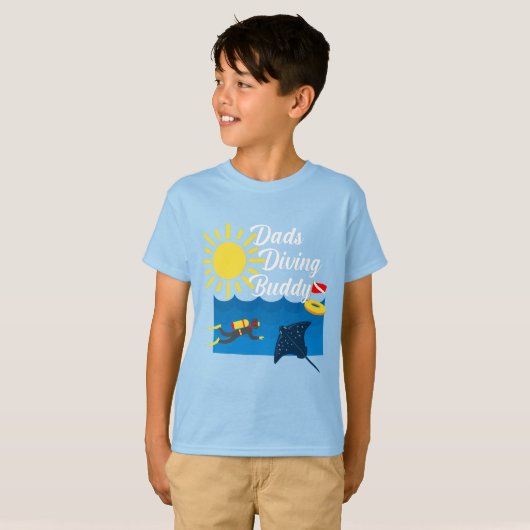 Dads Diving Buddy Design - T-Shirt de base pour en (Devant entier)