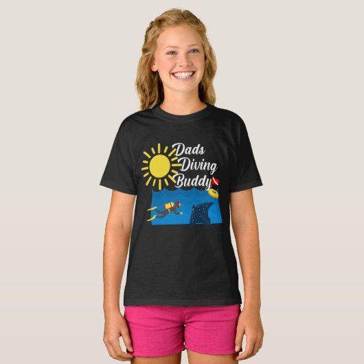 Dads Diving Buddy Design - T-Shirt de base pour fi (Devant entier)