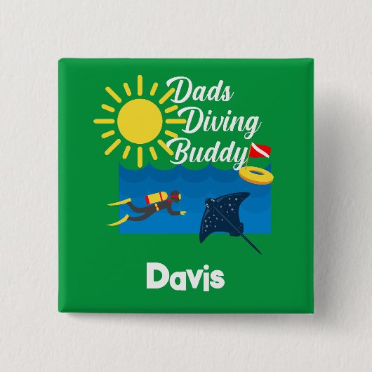 Dads duikboeddontwerp - Square Button (Voorkant)