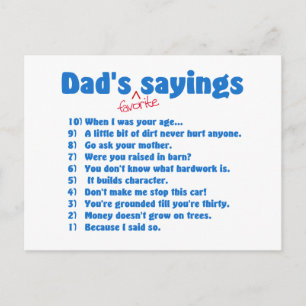 Dads favoriete gezegden briefkaart