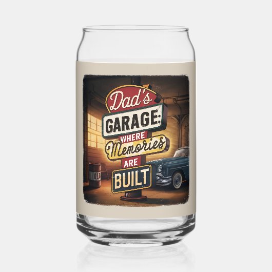 Dad's Garage Retro  Automotive Sign Blikvorm Glas (Voorkant)