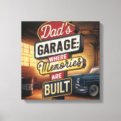 Dad's Garage Retro  Automotive Sign Canvas Afdruk (Voorkant)