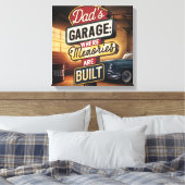 Dad's Garage Retro  Automotive Sign Canvas Afdruk (Insitu (Slaapkamer))