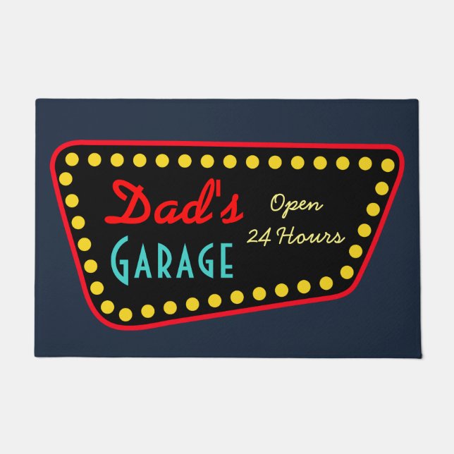  Dad's Garage Sign Doormat  Deurmat (Voorkant)