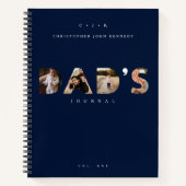 DAD'S Journal Personalized Monogram & Photos Navy (Devant)