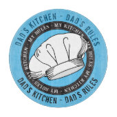 Dad's Kitchen Dad's Rules Funny Chef Pet Quote Snijplank (Voorkant)