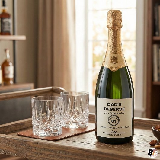Dad's Reserve | Modern Bourbon Parody Funny Sparkling Wijnetiket