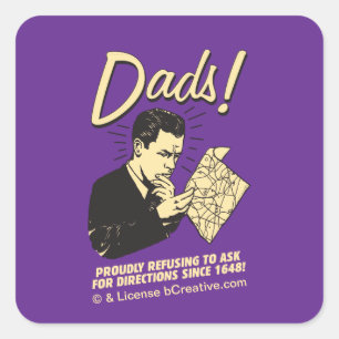 Dads: richting vragen weigeren vierkante sticker