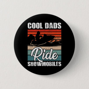 Dads Ride Sneeuwmobielen - Father Snowcross Motor Ronde Button 5,7 Cm