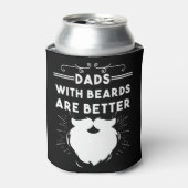 Dads With Beards Are Better Funny Bearded Man Dad Blikjeskoeler (Blikje Voorkant)