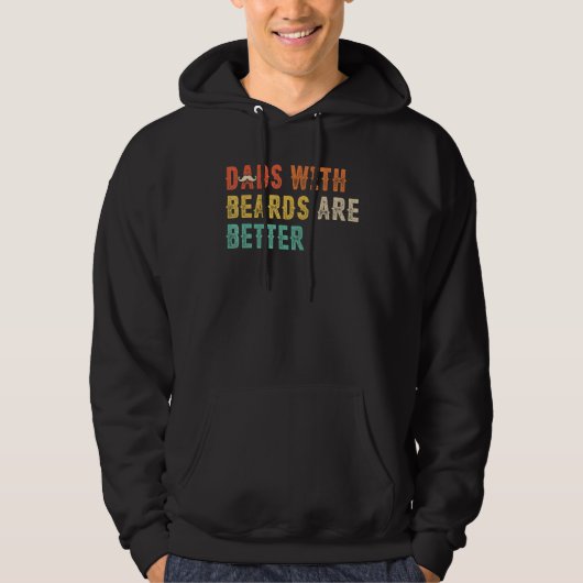 Dads With Beards Are Better Retro Fathers Day Bear Hoodie (Voorkant)