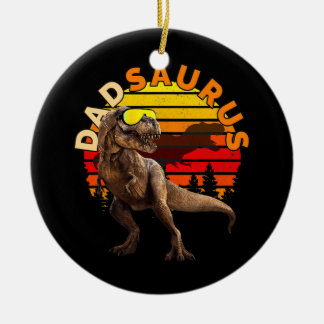 DADSAURUS Jurassic T Rex Dad Retro World Keramisch Ornament