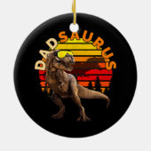 DADSAURUS Jurassic T Rex Dad Retro  World Keramisch Ornament (Achterkant)