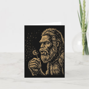 Dadsquatch bigfoot die blaas paardebloem vintage kaart