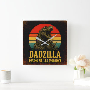 Dadzilla, de vader van de Monsters Vaderdag Vierkante Klok