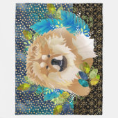DAEJA VU Chow Fleece blanket blue/Gold) 3 maten Deken (Voorkant)