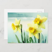 Daffodil Aquarel Briefkaart (Voorkant / Achterkant)