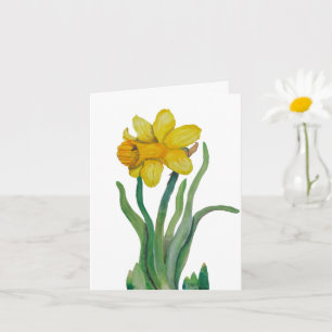 Daffodil aquarelle carte de voeux vide