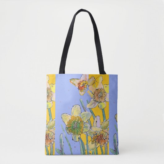 Daffodil Aquarelle florale Dames Sac fourre-tout d (Devant)