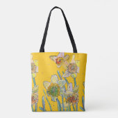 Daffodil Aquarelle florale Dames Sac fourre-tout d (Dos)