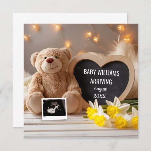 Daffodil Baby Faire-part Médias sociaux (Devant / Derrière)