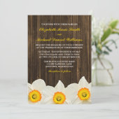 Daffodil Barn Wood Wedding Kaart (Staand voorkant)