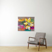 Daffodil Bloem Abstracte Kunst Bloemen Kleurrijk Wandkleed (In Situ (horizontaal))