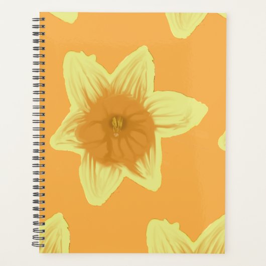 Daffodil Bloem Geel & Sinaasappel Planner (Voorkant)