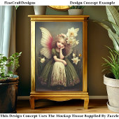 Daffodil Bloemenmeisje Fairy, Green DL5RF Decoupag Tissuepapier