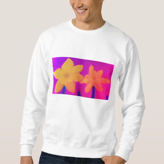 Daffodil Bloom Sweatshirt - Handgemaakte Chalk Pas (Voorkant)