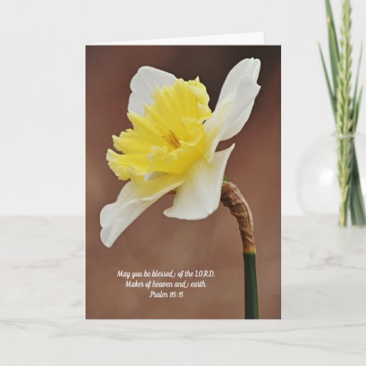 Daffodil Blooming Scripting Kaart denkt over Psalm (Voorkant)