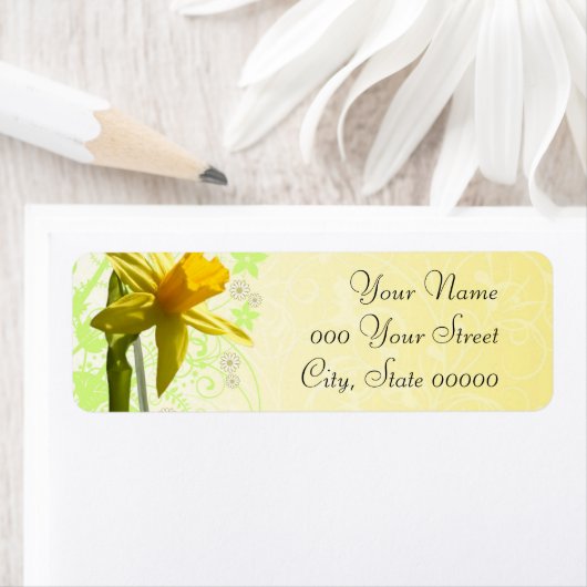 Daffodil bruiloft gele lente etiket (Insitu)