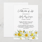 Daffodil Celebration of Life Funeral Kaart (Voorkant / Achterkant)