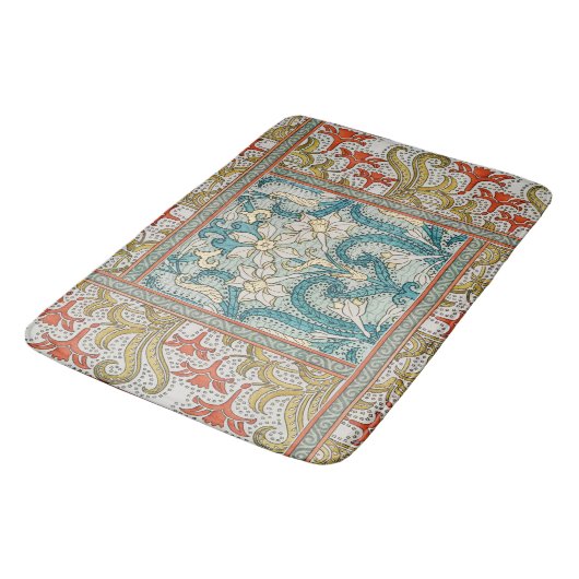 Daffodil chintz art nouveau bloem behang badmat (Gekanteld)