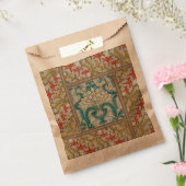 Daffodil chintz art nouveau bloem behang bedankzakje (Gezegeld)