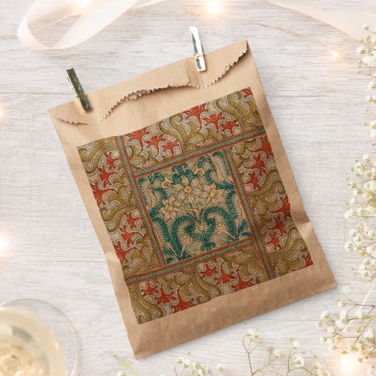 Daffodil chintz art nouveau bloem behang bedankzakje (Geknipt)