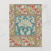 Daffodil chintz art nouveau bloem behang briefkaart (Voorkant)