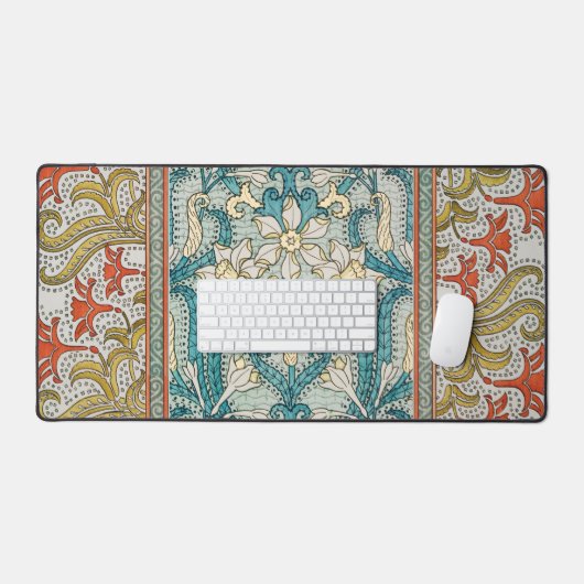 Daffodil chintz art nouveau bloem behang bureaumat (Keyboard & Muis)