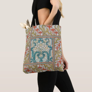 Daffodil chintz art nouveau bloem behang draagtas