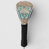 Daffodil chintz art nouveau bloem behang golfheadcover (Voorkant)