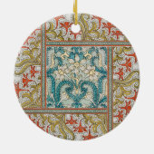 Daffodil chintz art nouveau bloem behang keramisch ornament (Achterkant)